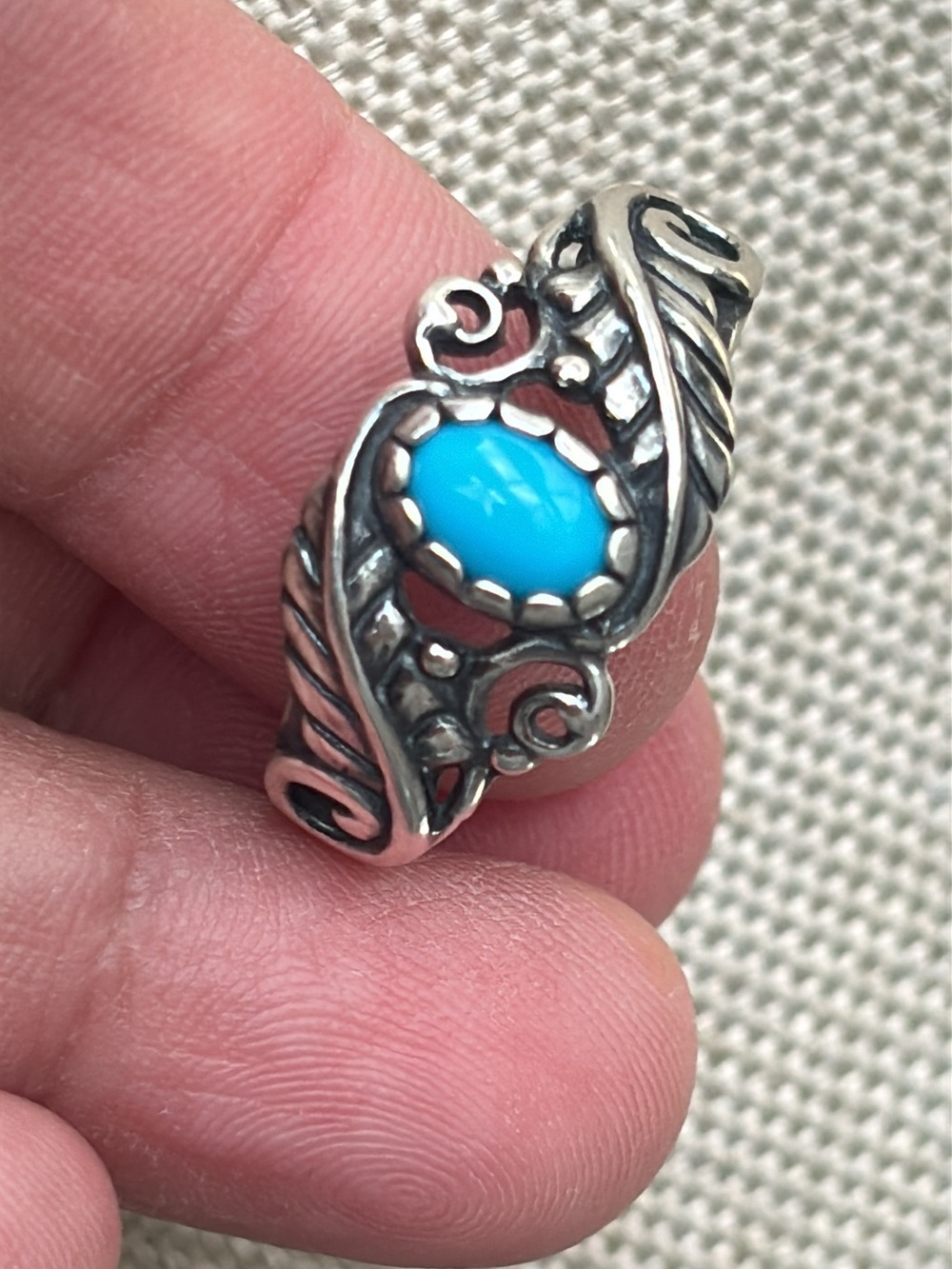 Carolyn Pollack Silver Ring with Bright Turquoise Stone